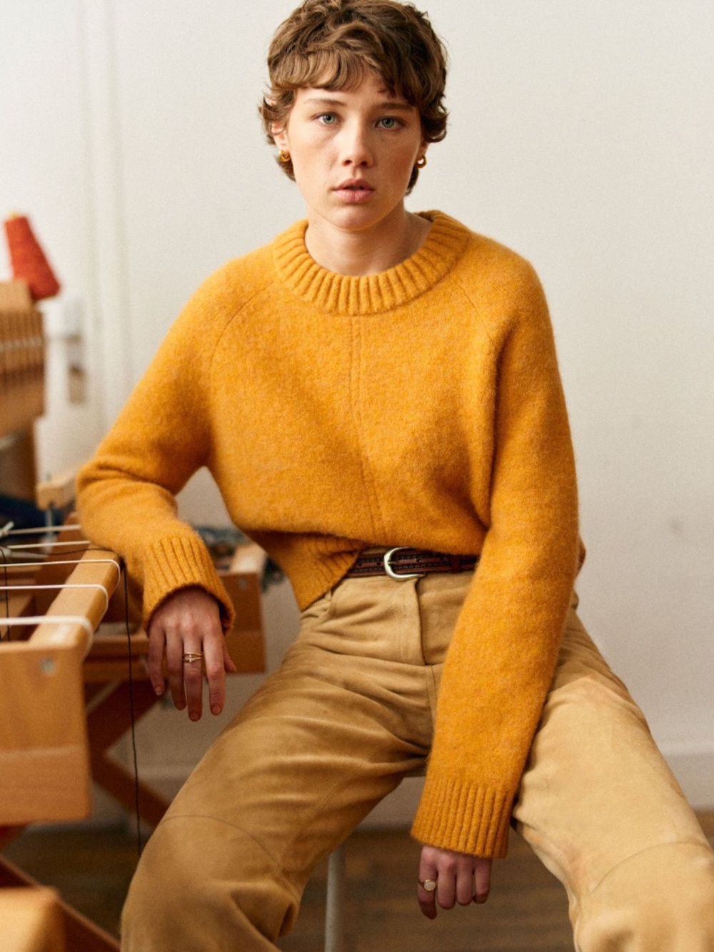 Sezane Sama Jumper in golden yellow